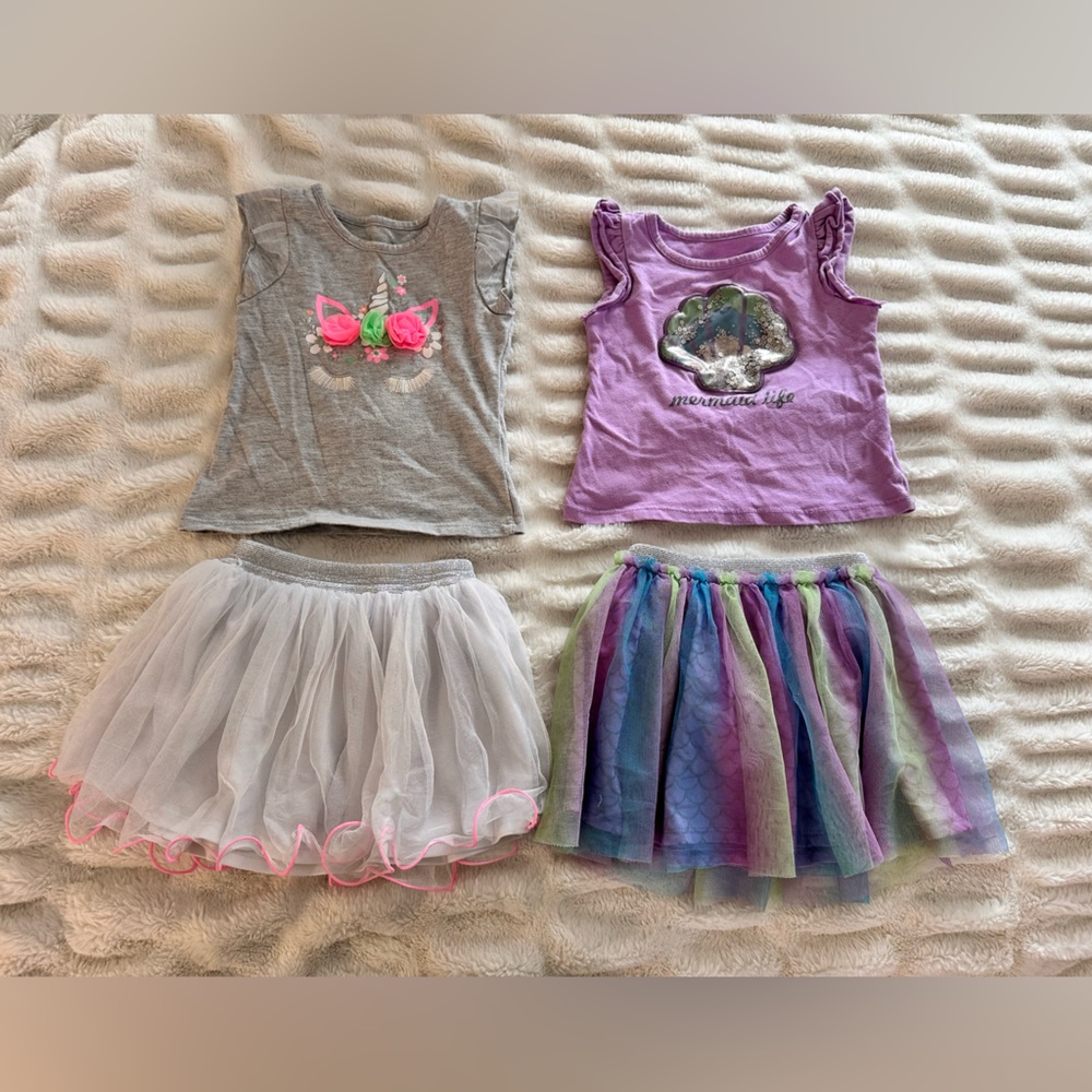 Girls' Unicorn and Rainbow Outfit Set